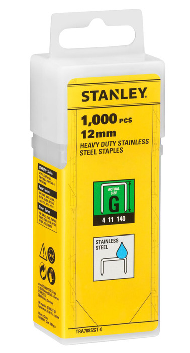 Stanley hæfteklammer type G 12 mm 1000 stk.